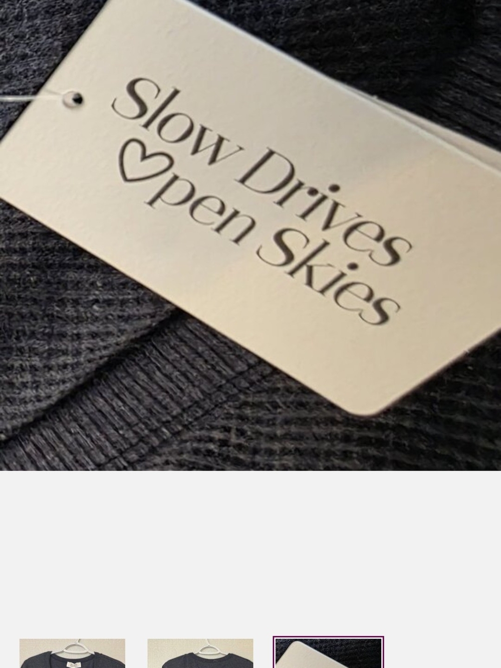 🖤 Slow Drives Open Skies Waffle Knit Pocket Tee NWT Medium 🖤 - Picture 3 of 3